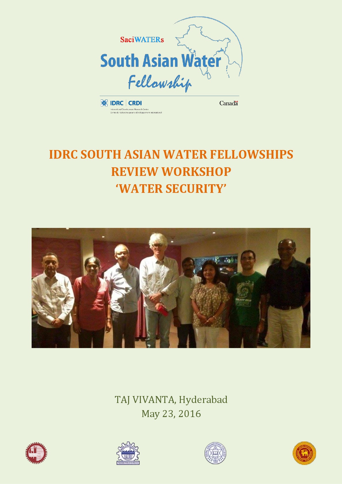 IDRC SOUTH ASIAN WATER FELLOWSHIPS REVIEW WORKSHOP ‘WATER SECURITY’